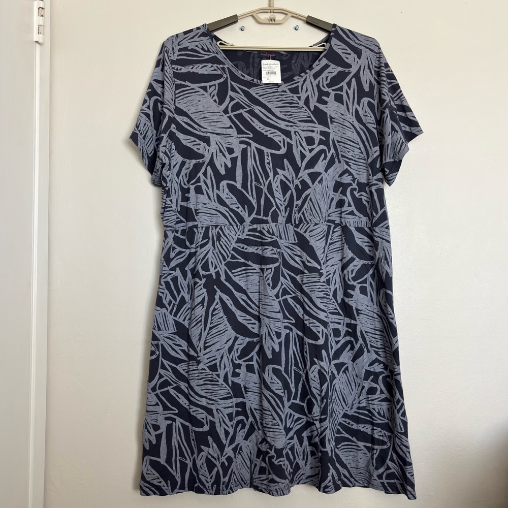 Fresh Produce Cancun Sadie Dress Size 3X NEW Charcoal Cotton Casual Made in USA